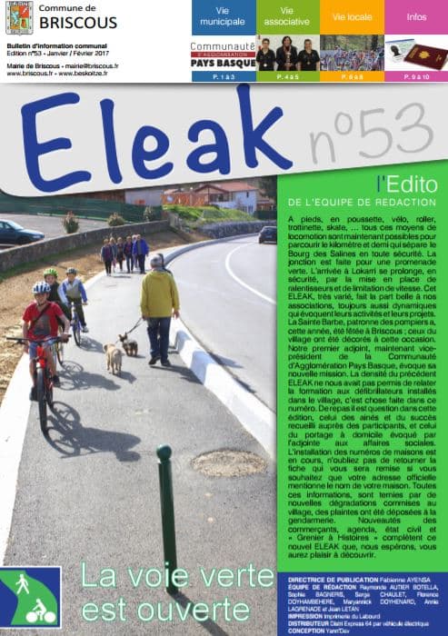 Eleak n°53 - janviefévrier 2017 - Site Officiel de la Commune de Briscous
