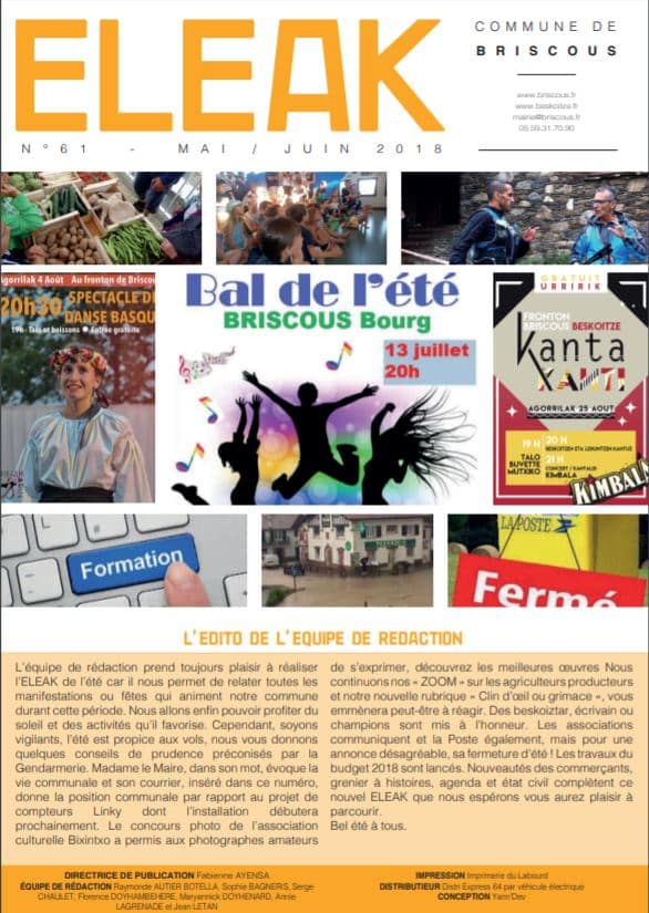 ELEAK n°61- mai/juin 2018 - Site Officiel de la Commune de Briscous