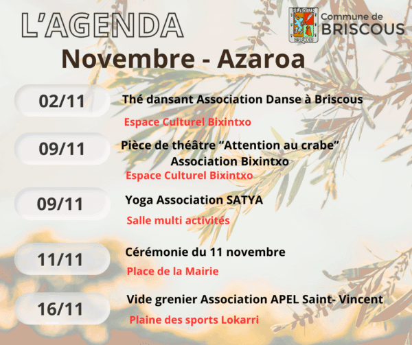 Agenda Novembre