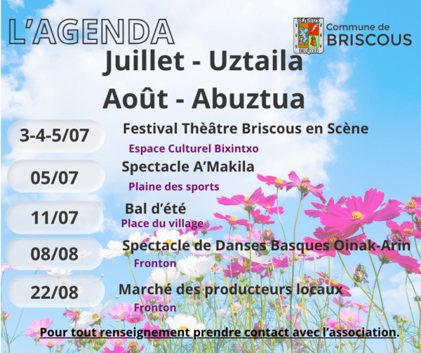 Agenda Juillet/ Août